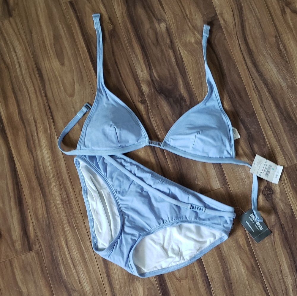 Bisou bisou bikini light blue triangle velvet